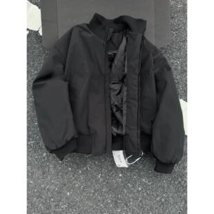 黑色短款飞行夹克美式男款秋冬新款棉服正肩加厚修身显不臃肿棉衣