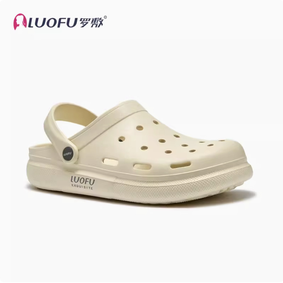 luofu罗敷洞洞鞋女包头时尚透气情侣沙滩鞋夏天个性防滑凉拖鞋男