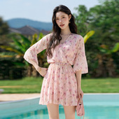 2025新款 三件套遮肚显瘦聚拢小胸韩国ins风泡温泉 游泳衣女分体式