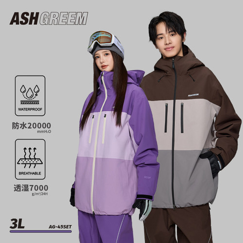 ASHGREEM滑雪服女款男单板3L防水防风2025新款专业滑雪上衣套装