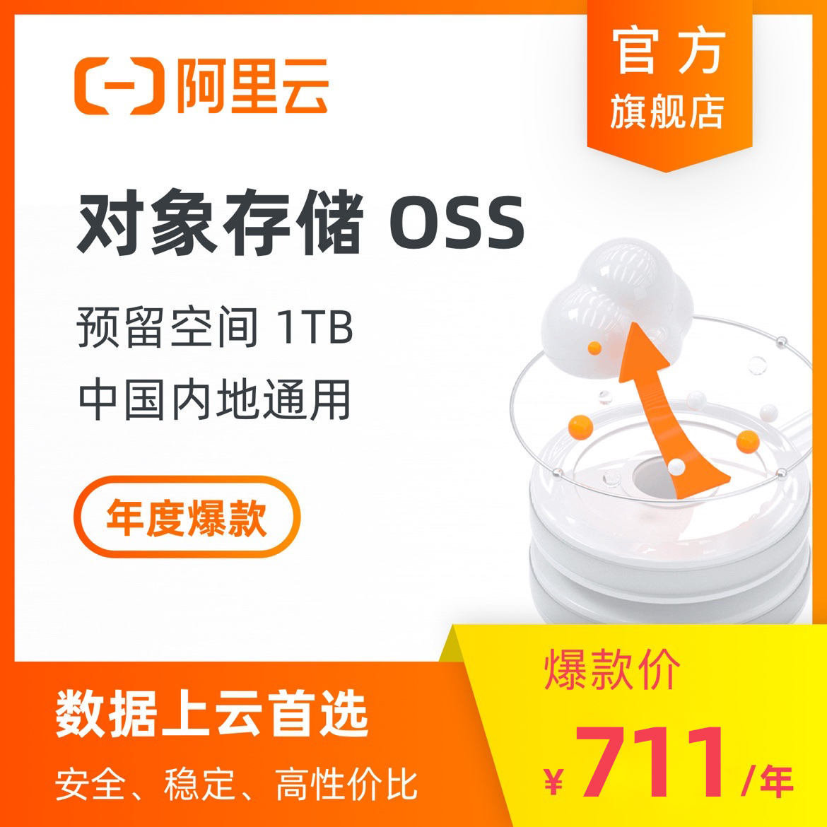 【阿里云官方】OSS预留空间云存储企业备份短视频直播大陆区域 网店/网络服务/软件 存储和CDN 原图主图