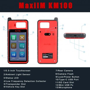 Autel MaxiIM KM100E KM100通用密钥生成套件支持转发器读取克隆