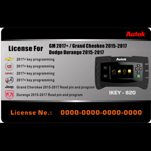 Autek IKEY820 New License for GM, Grand Cheokee and Dodge Du