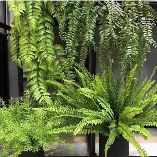 仿真厥叶蕨类植物假花草波斯绿色叶子婚庆软装插花配材背景墙装饰