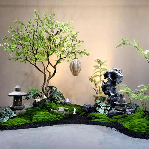 仿真吊钟假树绿植造景组合室内橱窗角落落地装饰马醉木景观旱景