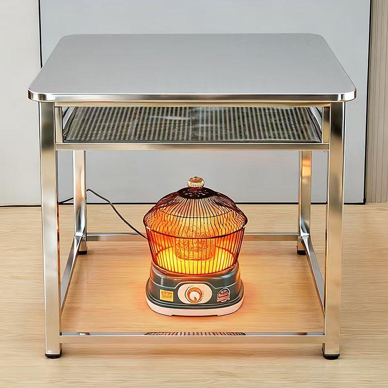 SUS201家用不锈钢烤火桌折叠组装桌冬季新款加厚正方形取暖小架子,住宅家具,不锈钢/PVC餐桌,淘宝优惠券,粉丝福利购,淘宝优惠卷