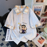 新款2026格子夏季美式宽松polo翻领短袖T恤学院大码上衣洋气修身