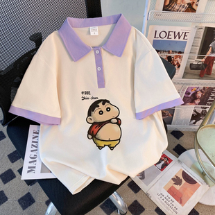 慵懒风夏装 T恤夏季 POLO衫 洋气 百搭时尚 翻领短袖 上衣潮牌韩版 女款