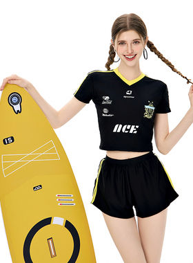 AYSTUDIO泳衣女2026新款分体平角运动冲浪服游泳保守显瘦海边度假