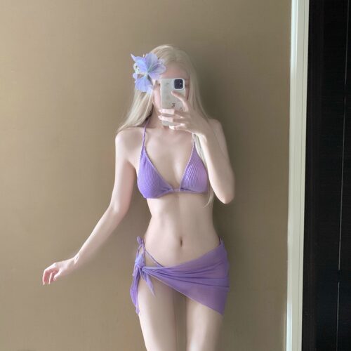 欧美风性感泳衣女比基尼纯欲温泉
