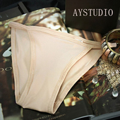 泳衣女比基尼bikini肤色细带低腰防走光防透沙滩度假隐形打底内裤