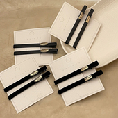 韩系简约字母标一字夹对夹细长鸭嘴夹发卡子网红刘海夹碎发夹边夹