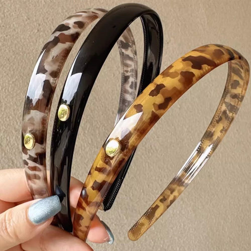 网红豹纹细发箍女款洗脸防滑不掉