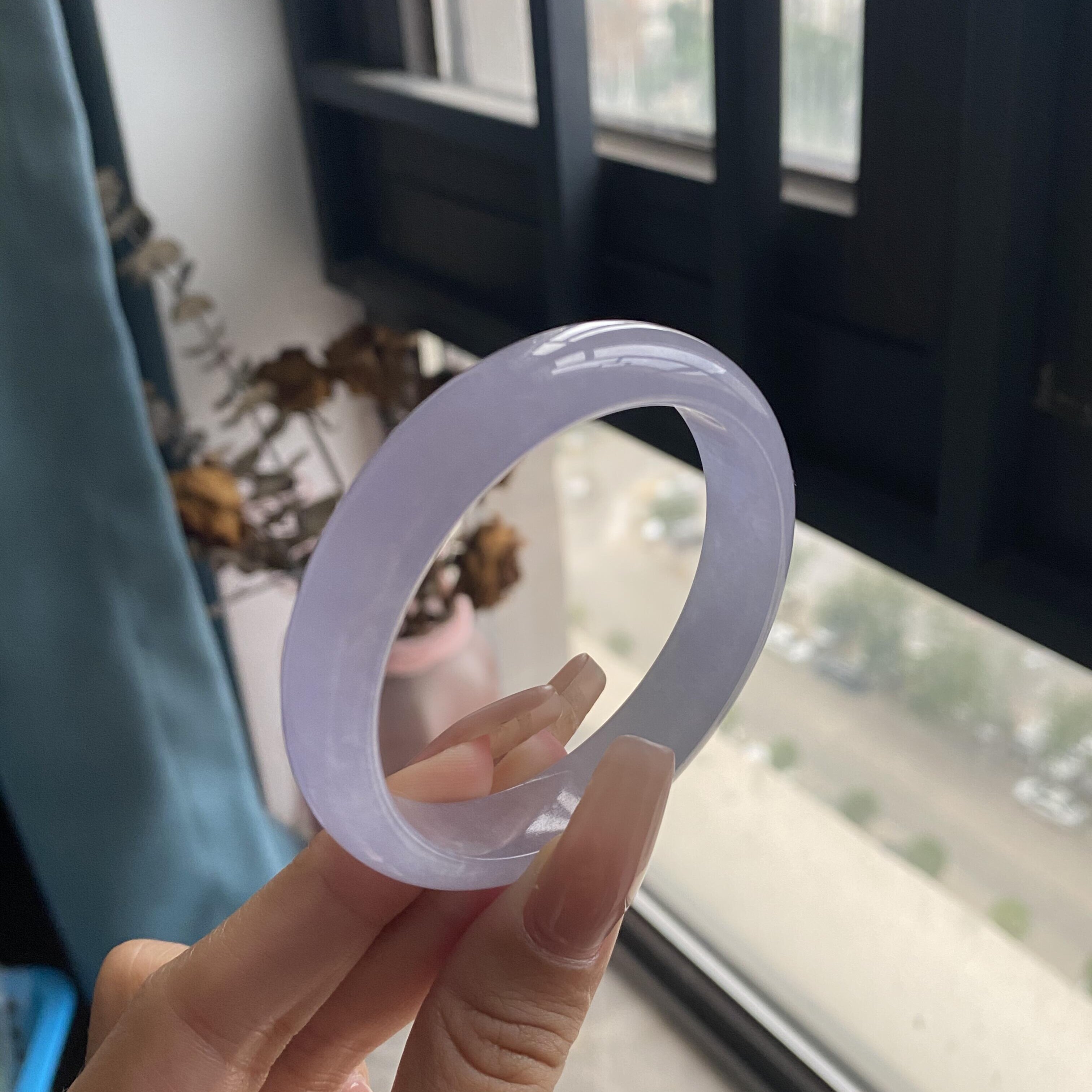 玉长情高端缅甸翡翠贵妃镯冰种紫罗兰正品高端玉手镯子平安镯处理