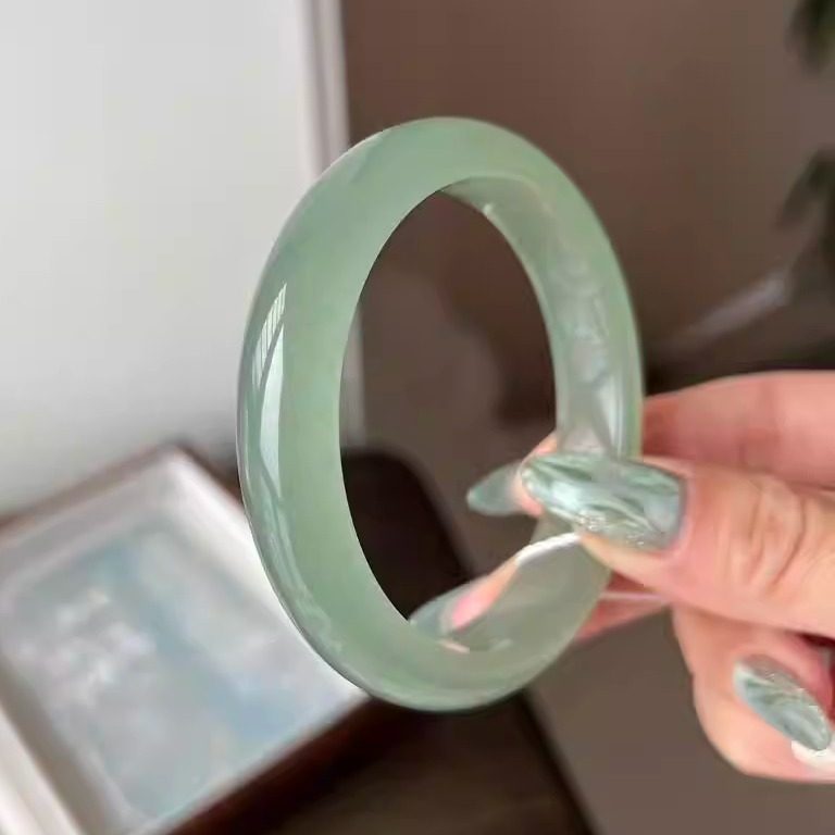 玉长情高端缅甸翡翠和田玉手镯子平替东陵玉玉石正品女款饰品处理