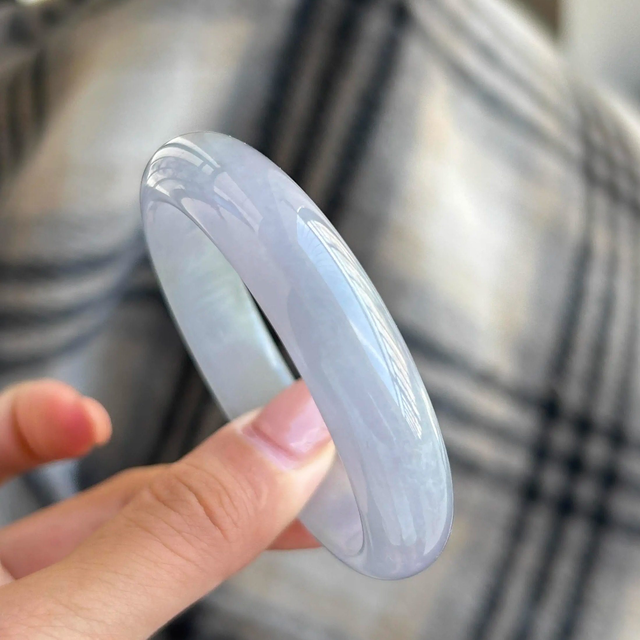 玉长情高端翡翠玉手镯子女款紫罗兰高冰透种美人镯真玉石正品处理