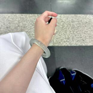 玉长情高端缅甸冰种翡翠浅绿晴水飘花玉手镯子女款正品真玉石处理