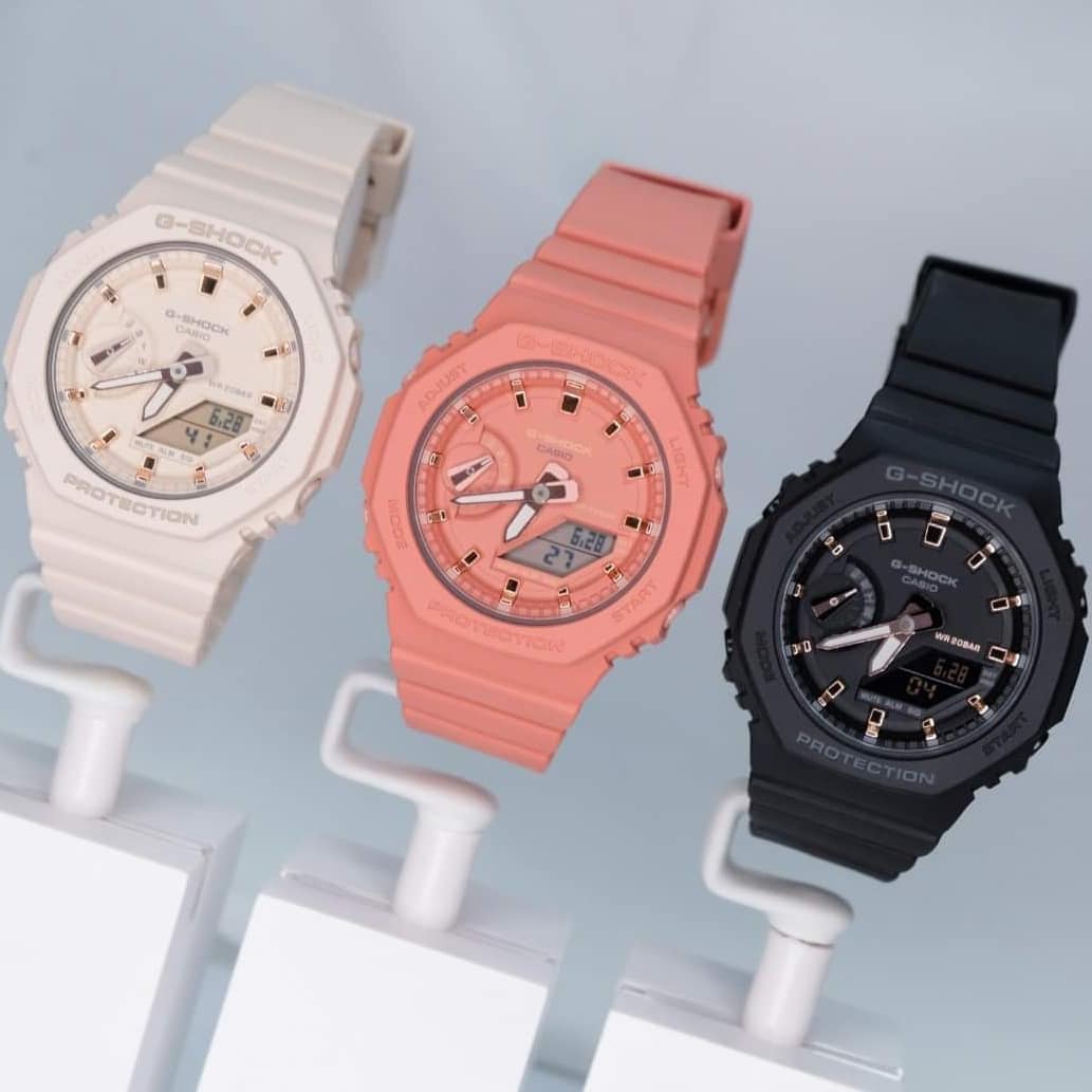 卡西欧ins新款橡树八角形时尚运动手表女gma-s2100-4a wt sk 7a