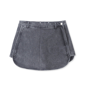 夏季 自然腰拉链纽扣阔腿短裤 新款 修身 33249 外贸女时尚 牛仔短裙裤
