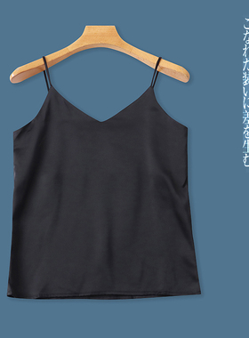 缎面仿真丝吊带背心 夏季新外贸女装时尚吊带不可调内搭外穿31340