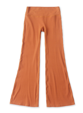 运动健身瑜伽裤 秋季新款外贸女装双层弹力腰纯色弹力喇叭裤32686