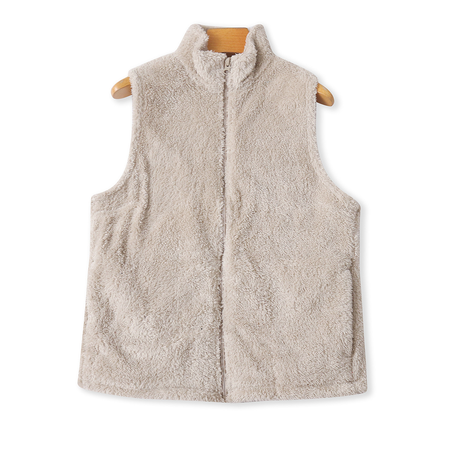 日单毛绒马甲 秋冬新款女装简约百搭保暖立领拉链无袖双口袋32470,女装/女士精品,马夹,淘宝优惠券,粉丝福利购,淘宝优惠卷