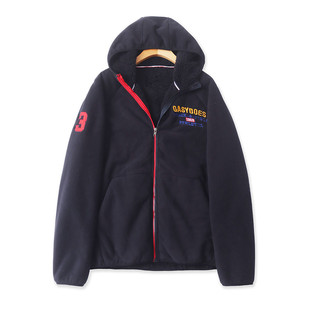 摇粒绒羊羔毛一体外套 男女同款 冬季新款外贸连帽拉链长袖33155