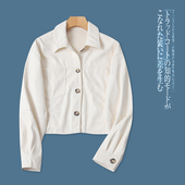 短款 pu皮休闲外套 30311 时尚 宽松翻领单排扣长袖 春秋新款 外贸女装