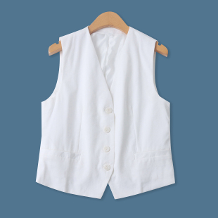 马甲 修身 春秋新款 时尚 V领单排扣内搭外穿背心33690 外贸女装 西装