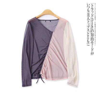 拼色面膜打底衫夏季新款女