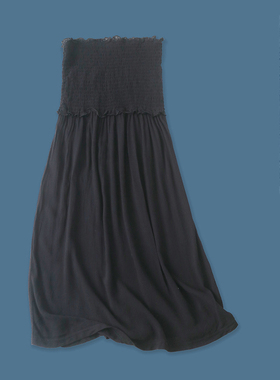 抹胸连衣裙  夏季新款外贸女装复古印花性感露背褶皱连衣裙28118