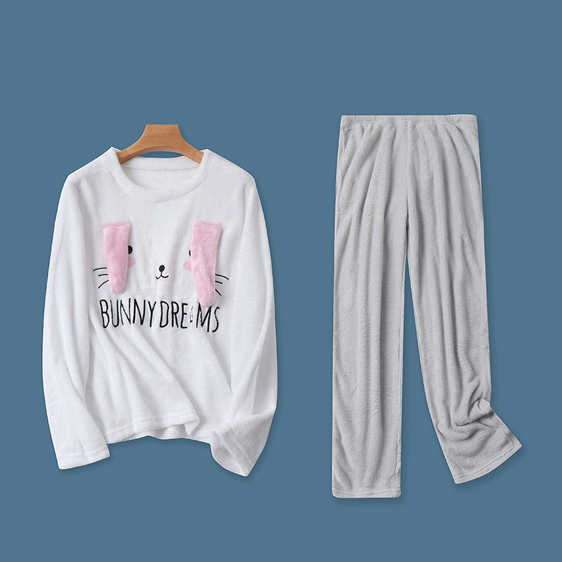 家居服套装分开售  秋新外贸女装毛绒圆领套头刺绣上衣+长裤27063,女士内衣/男士内衣/家居服,睡衣/家居服套装,淘宝优惠券,粉丝福利购,淘宝优惠卷