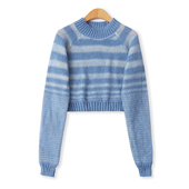 外贸女半高领套头长袖 新款 宽松毛衣32667 秋季 马海毛彩色晕染毛衣