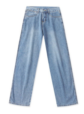 水洗棉牛仔裤 春秋新款女装简约百搭高腰拉链纽扣显瘦休闲裤33338