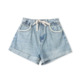 时尚 水洗棉牛仔短裤 女装 新款 百搭休闲高腰拉链纽扣阔腿33312 夏季