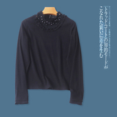 花边半高领套头长袖 针织打底衫 显瘦30878 时尚 修身 春秋新款 女装