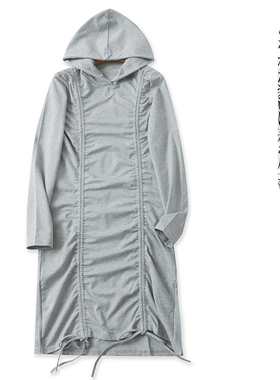 抽绳系带卫衣裙  春秋新款外贸女装连帽领套头长袖包臀中裙28139