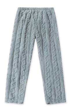 毛绒家居裤  冬季新款外贸女装简约保暖松紧腰直筒居家长裤32250