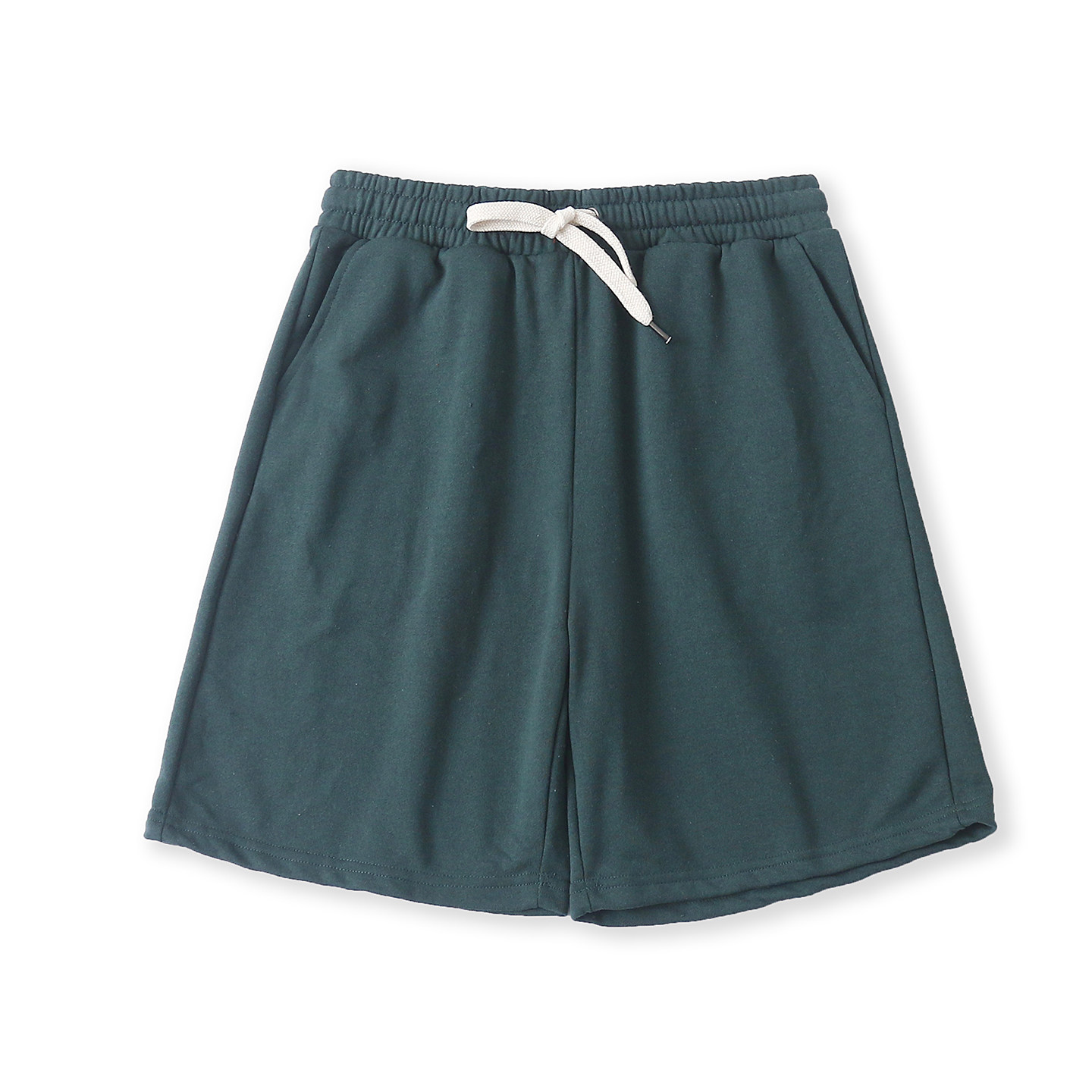 毛圈棉休闲短裤 夏季新款外贸女装松紧腰双口袋三分阔腿短裤33869