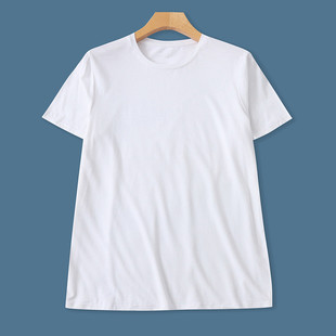 基础款棉T恤  男女款 夏新外贸简约圆领套头短袖纯色弹力T恤33472