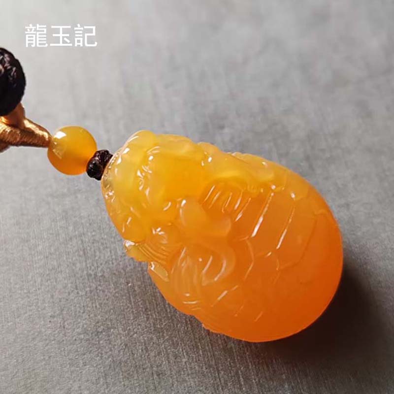 龍玉記文玩黄龙玉龙龟吊坠男女玉佩挂件玉石小手把件小摆件手玩件