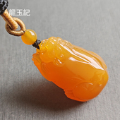 龍玉記黄龙玉貔貅古兽吊坠挂件毛衣链苏工小神兽玉石小手把件茶宠