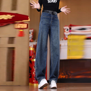 满天星烫钻牛仔裤女春季2026新款今年流行爆款弯刀裤子九分直筒裤