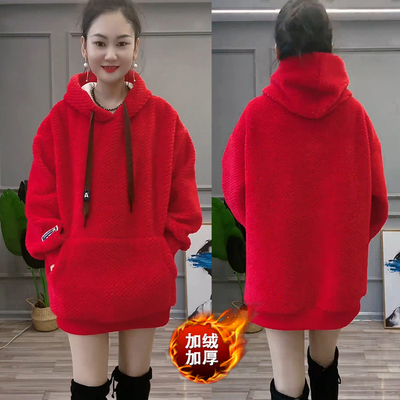 连帽卫衣女加绒加厚冬季