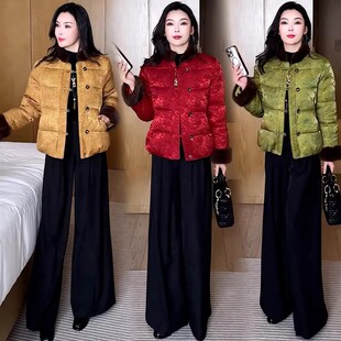 新中式国风棉袄女款2025新款冬季超火巨好看棉服加厚红色棉衣外套