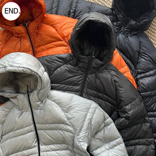 25冬季新款排骨条连帽羽绒服男女同款短款宽松银色内胆叠穿外套