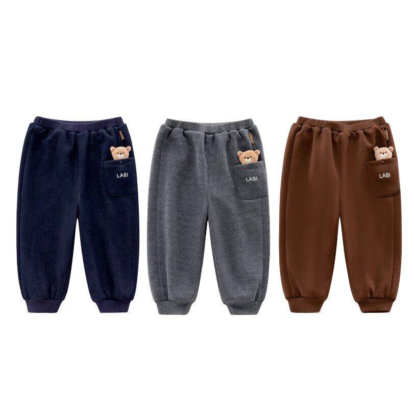 【商场同款】拉比裤子秋冬2025加绒男女童休闲运动可爱束口长裤