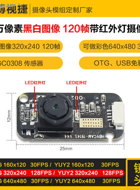 30万像素120帧黑白夜视USB摄像头