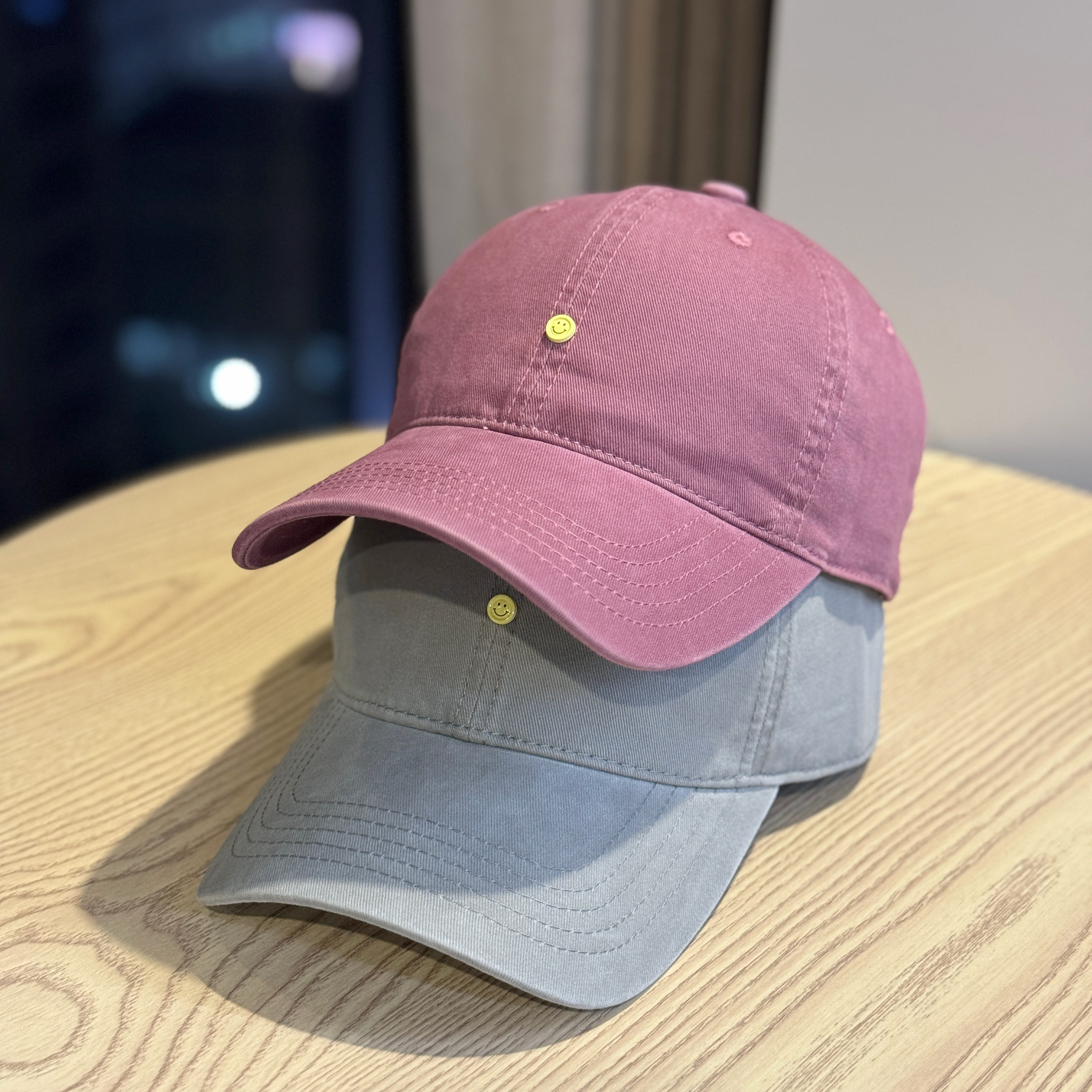 韩版笑脸金属贴标遮阳棒球帽