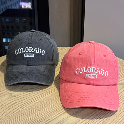 美式黄色字母刺绣棒球帽